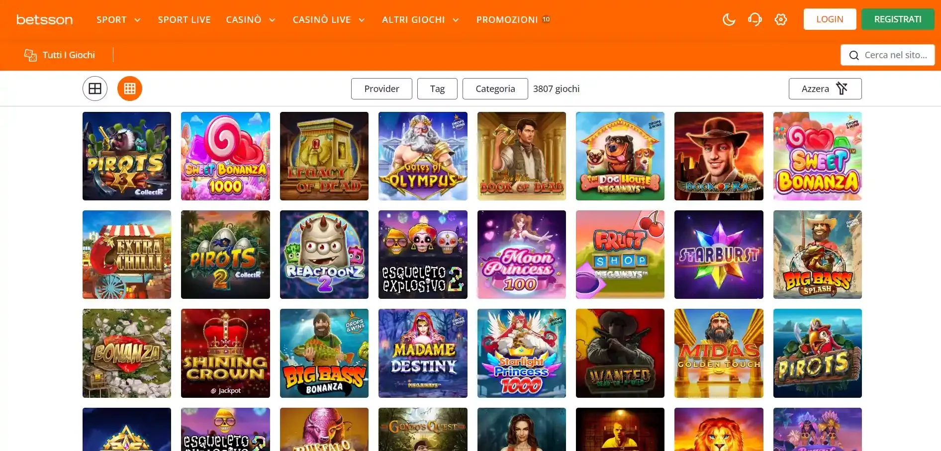 Betsson sezione casino