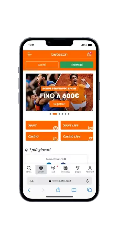 Betsson sezione sport