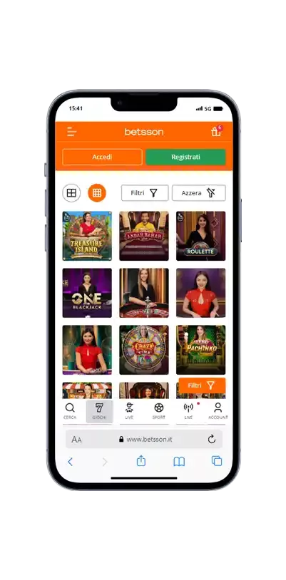 Betsson sezione live