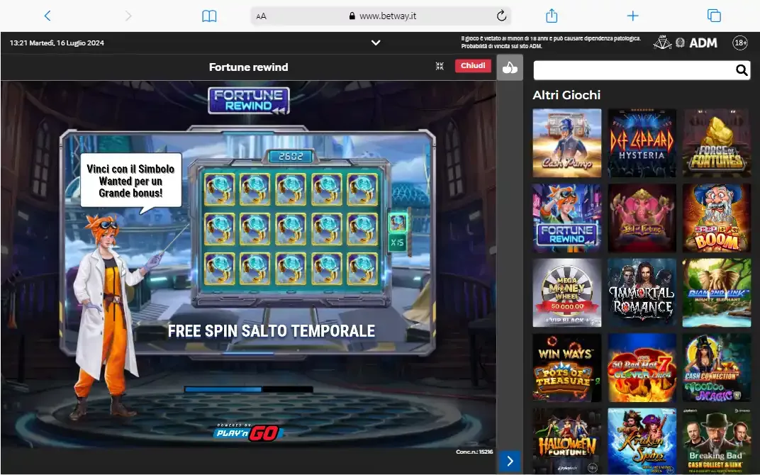 Giocando alle slot betway