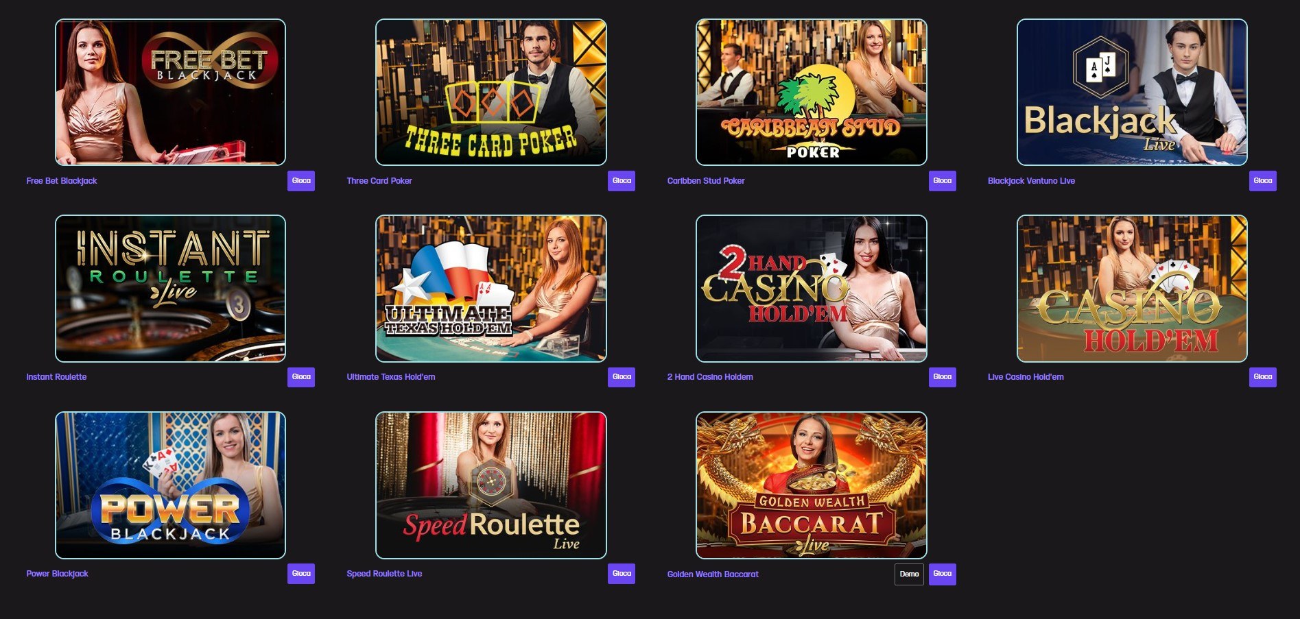 Hard rock casino altri giochi live