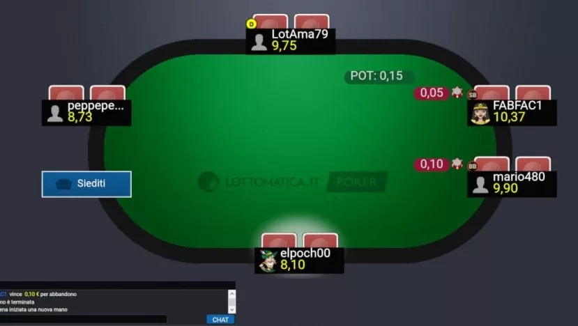 Lottomatica poker table