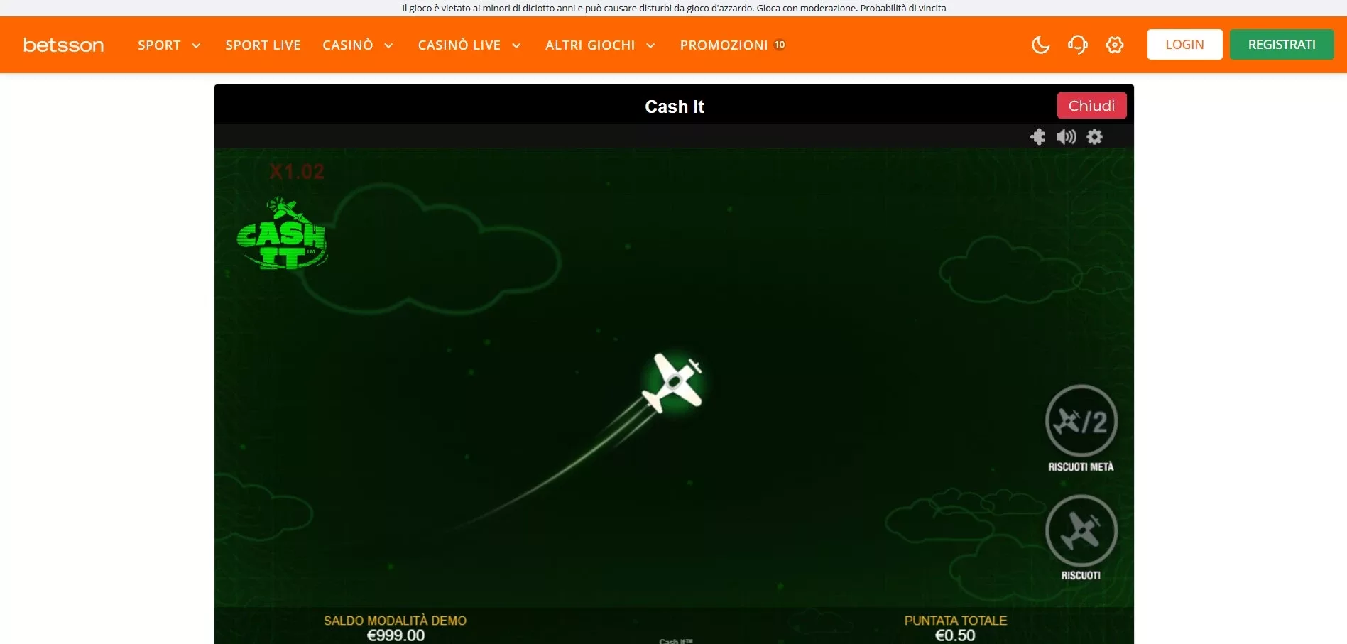 Provando cash it betsson